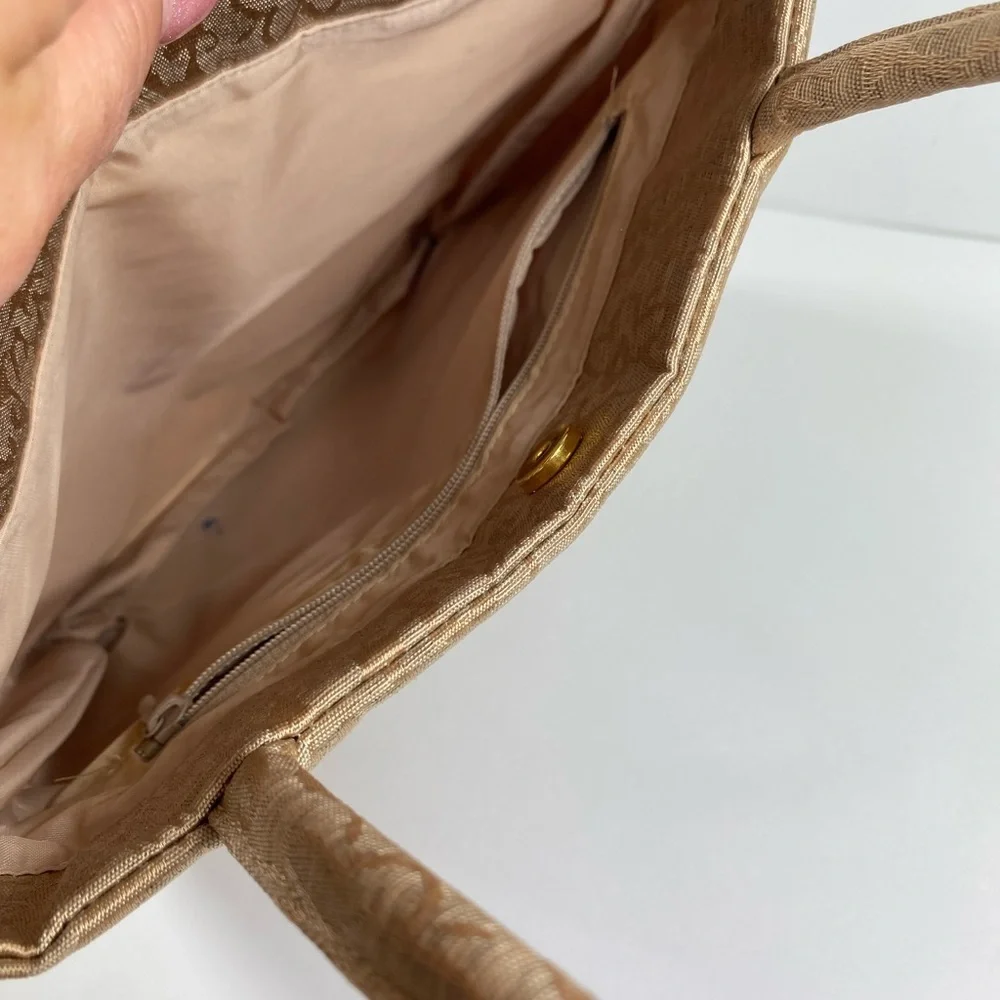Guess Golden Floral Pattern Tote Bag